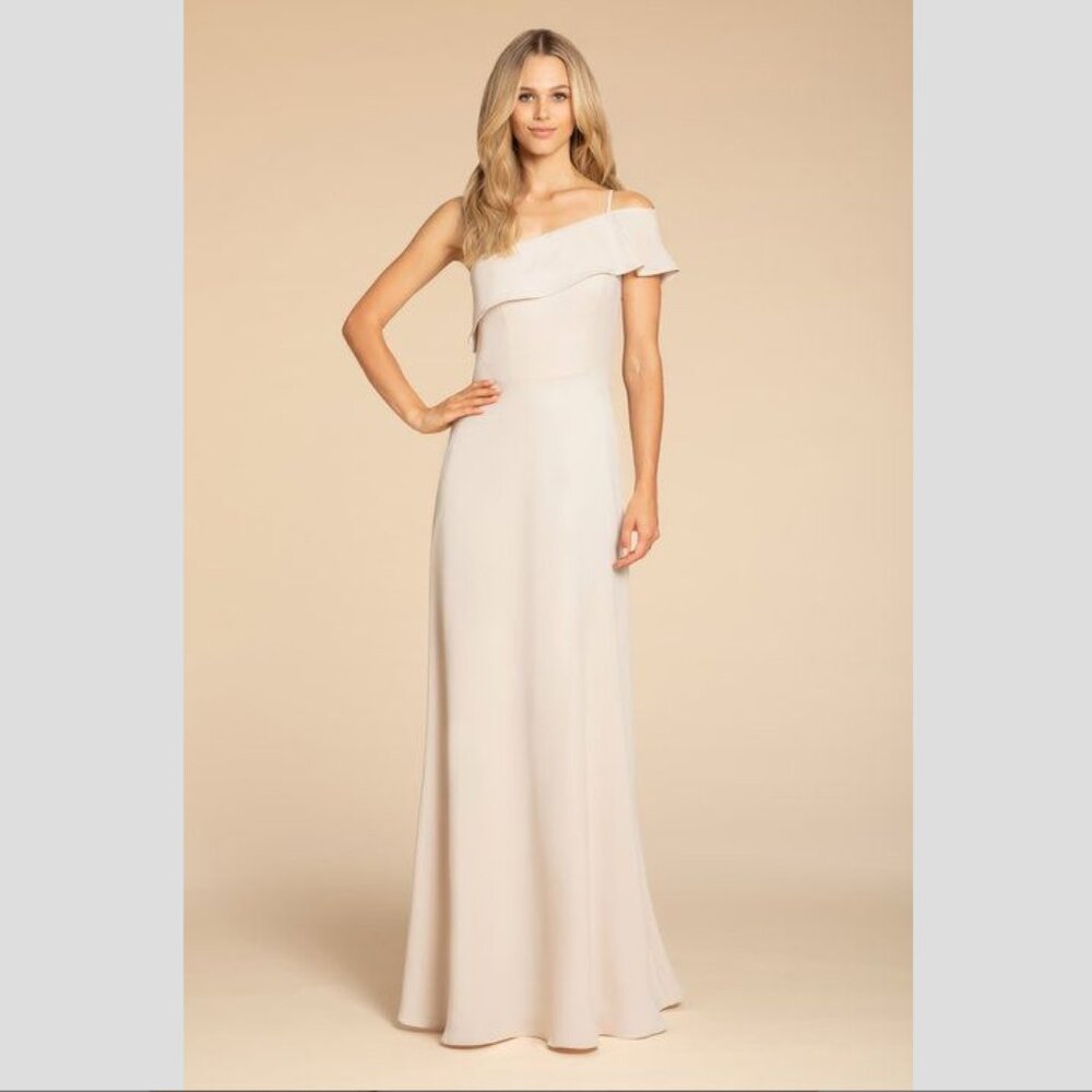 Hayley Paige 5914 One Shoulder Chiffon Gown in Frose - s. 12